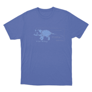 Schematic Possum Unisex T Shirt Blue